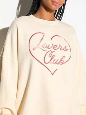 NWT Spiritual Gangster Lovers Club Boyfriend Crew Sweatshirt XS Oversized LA